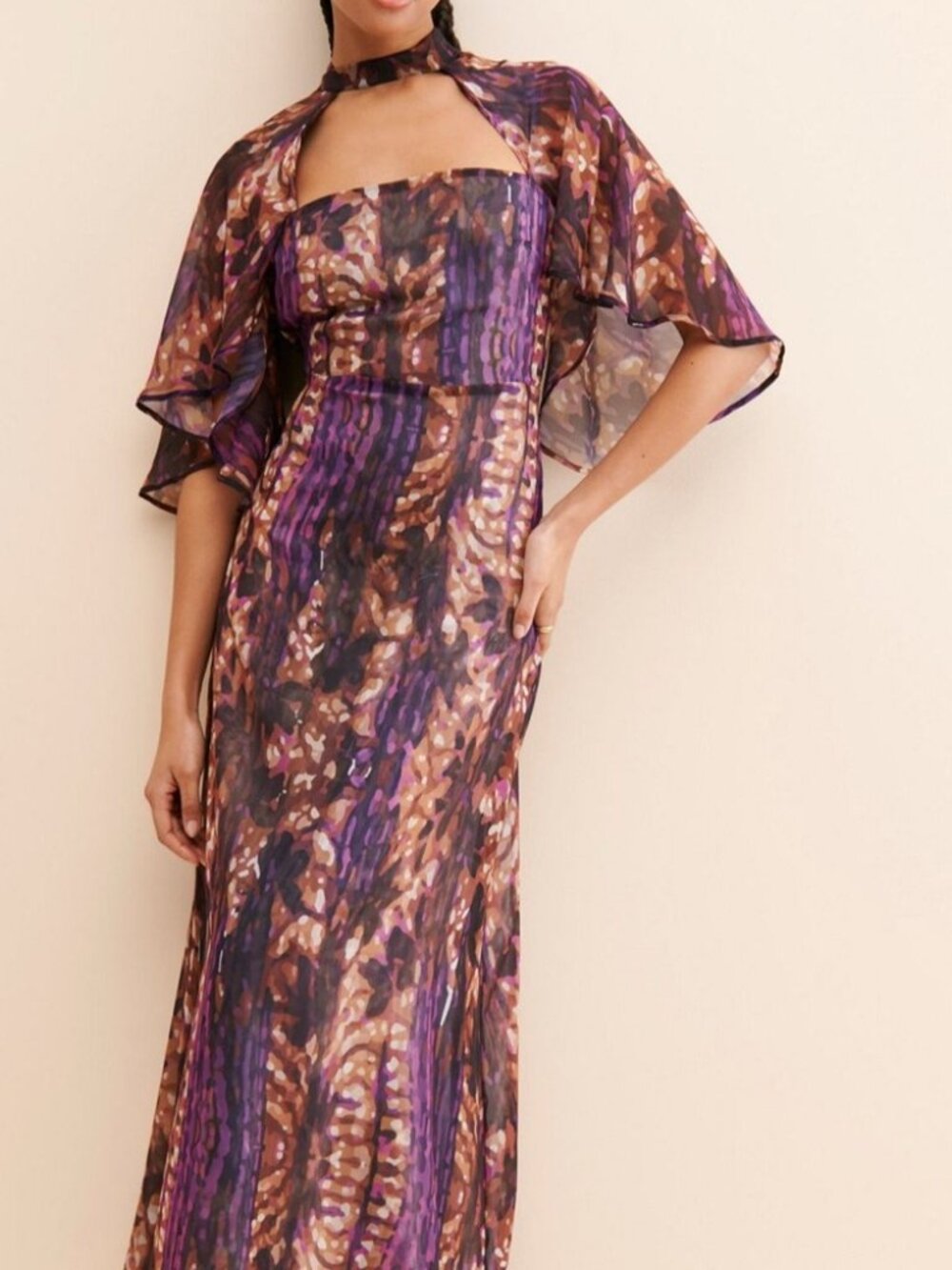 Laagam Renata cape maxi dress